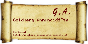 Goldberg Annunciáta névjegykártya